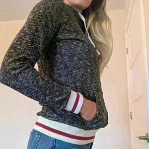Ardene , Hoodie  , sweatshirt, Dark grey, white and red, size small